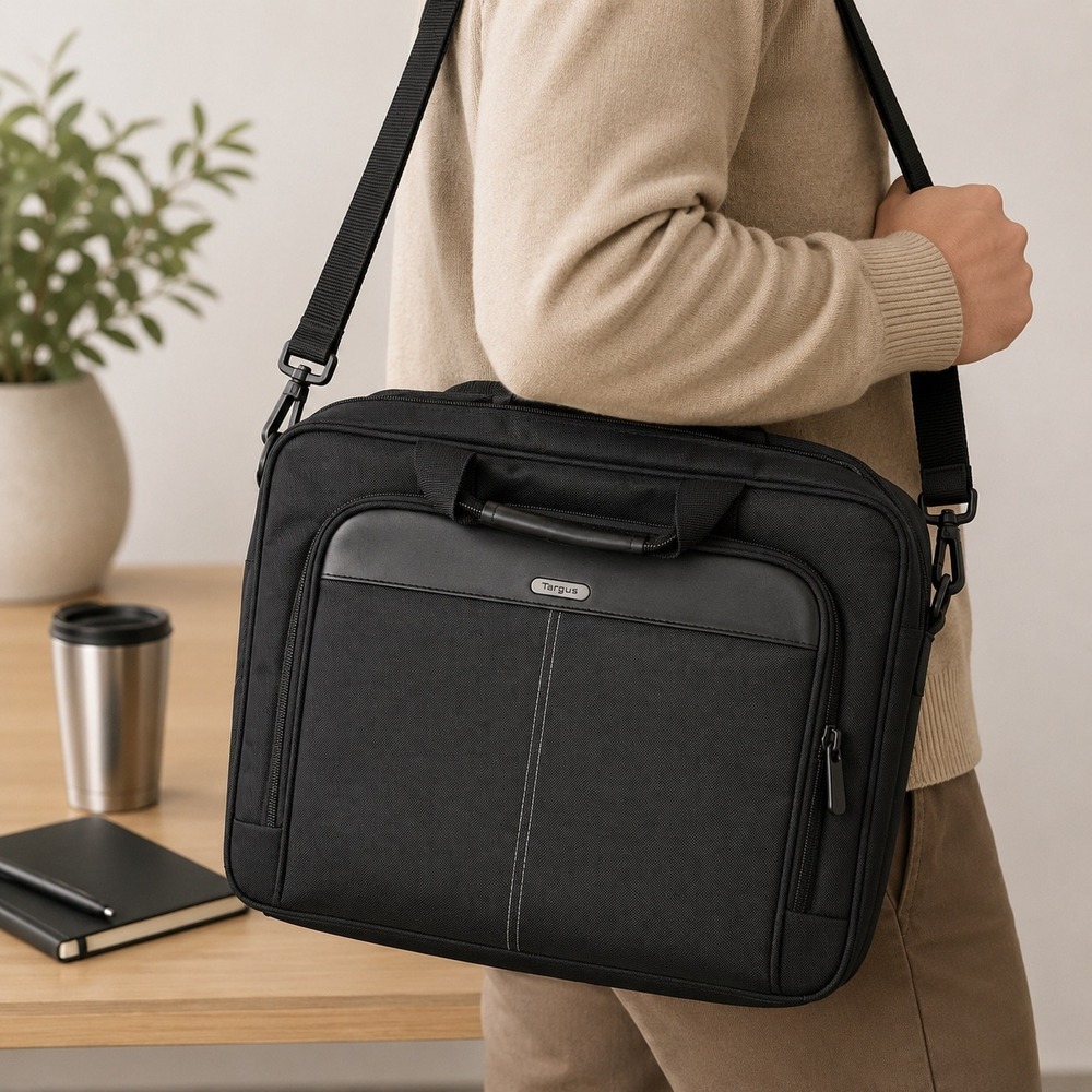 Targus Black Laptop Messenger Bag Briefcase Shoulder Strap Travel Office Case